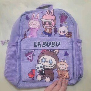 Labubu Backpack Purple Cartoon School For Girls Kids